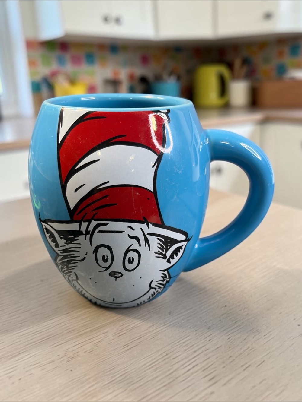 DR. SEUSS CAT IN THE HAT BLUE CERAMIC COFFEE MUG BY VANDOR